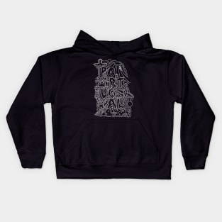 Portugal Doodle Style White Kids Hoodie